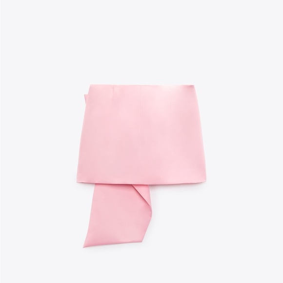 NWT. Zara Limited Edition Pale Pink Maxi Bow Mini Skirt. Size M. - Picture 5 of 9
